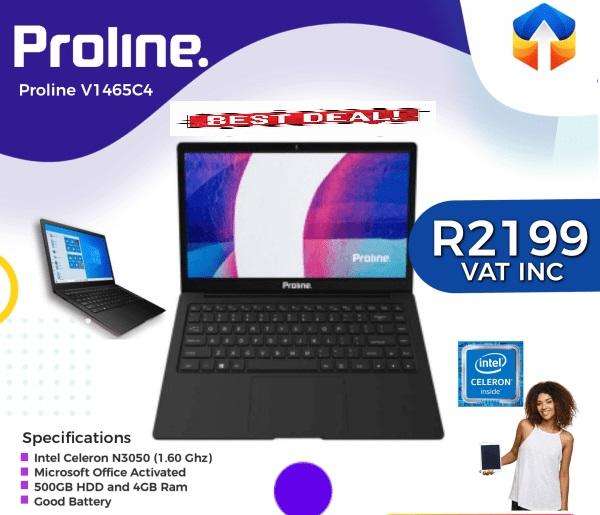 Proline V1465C4 14 Laptop  Celeron, 4GB RAM, 500GB HDD, Win 10