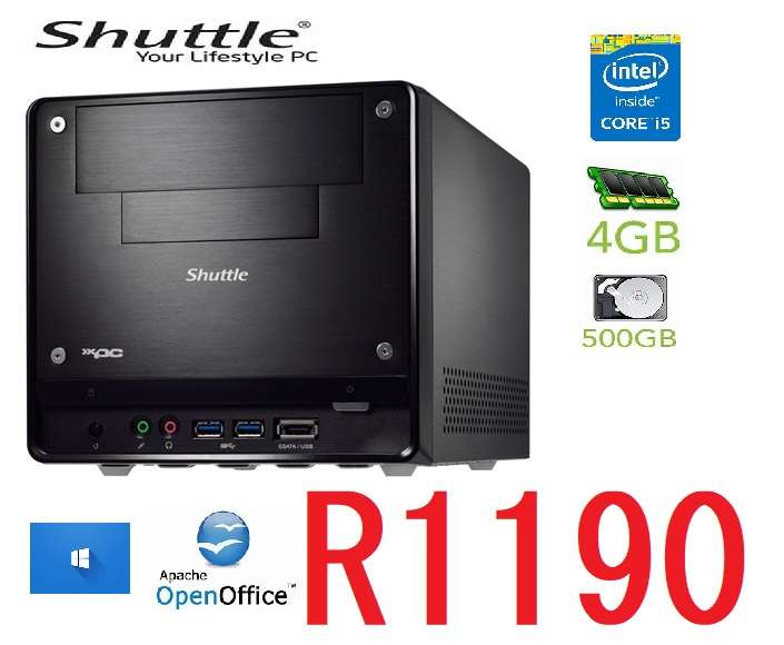 Shuttle Desktop Computer SH67H3 Intel Core i5-2400 -4GB DDR3 -500GB HDD Intel HD Graphics 2000 Windo