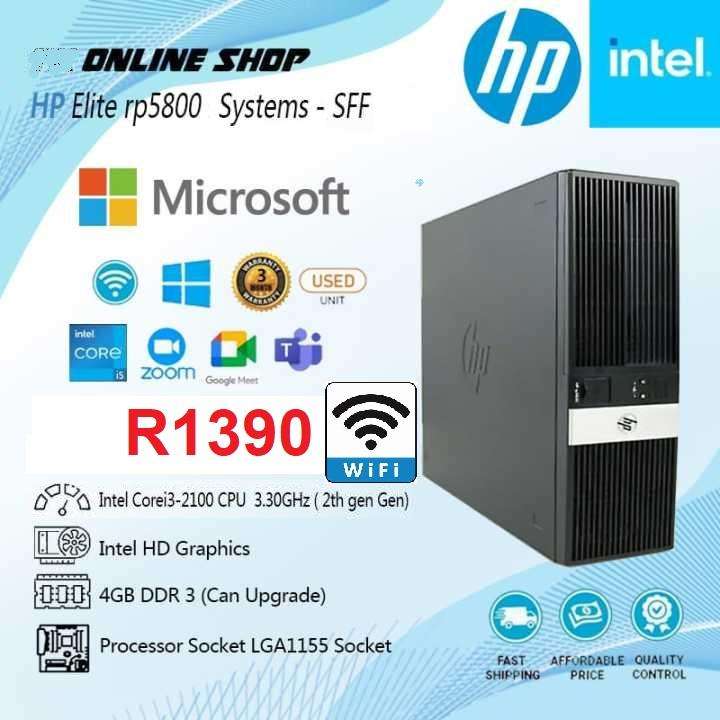 COMPUTER HP Elite rp5800 Systems - SFF - Intel® i3  Ram 4 GB &  250GB refurbs w10p wifi