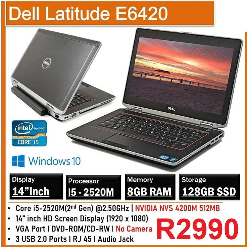 Dell Latitude E6420 Notebook | i5 2540M 2.60GHz | 8GB DDR3 Ram | 128GB SSD HDD | 14 LCD Display |