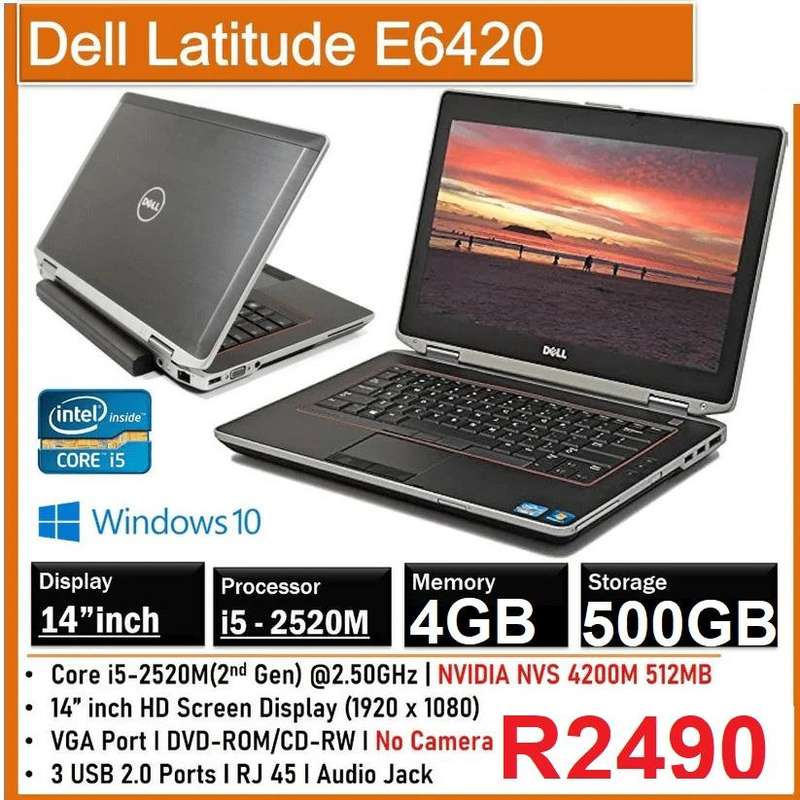Dell Latitude E6420 Notebook | i5 2540M 2.60GHz | 4GB DDR3 Ram | 500GB SATA HDD | 14 LCD Display |