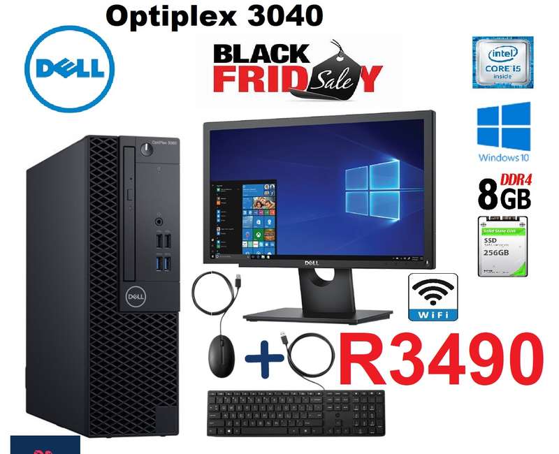 Dell COMPUTEROptiPlex 3040 Intel i5, 6th Gen SFF PC with 22` Monitor+keyboard +mouse+wifi windows 10