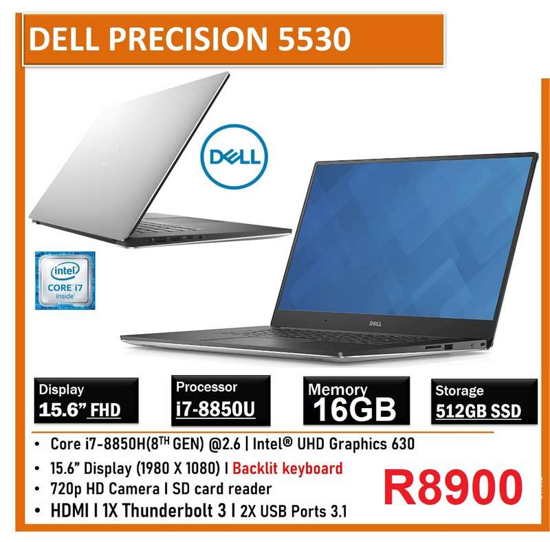 Dell Precision 5530 15.6 FHD Laptop Notebook Computer Intel 6-Core i7-8850H 2.60 GHz 16GB RAM