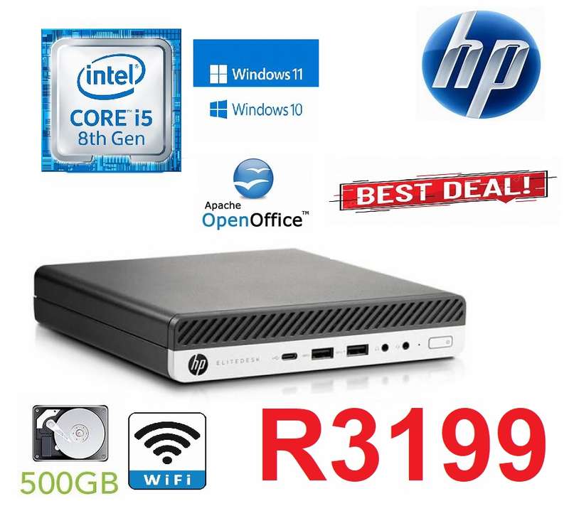HP EliteDesk 800 G3 SFF Desktop Computer | Core i5 8500T 8th Gen  | 8GB RAM | 500GB HDD WIN 10/11