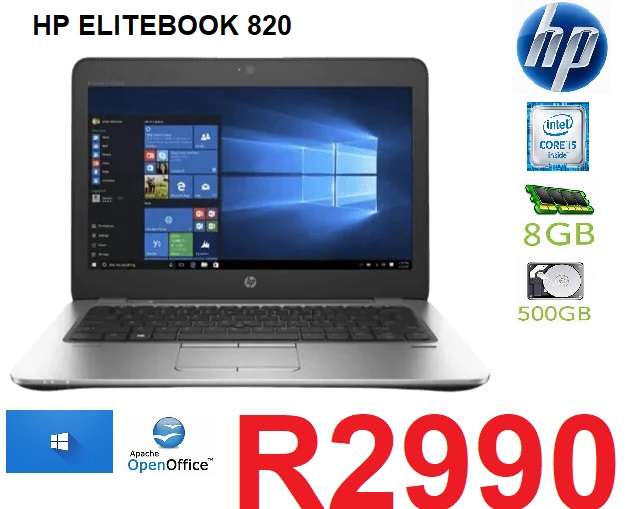 HP 820 Core i5 8gb Ram -500hdd- 12.5 Inch Display (Refurbished)