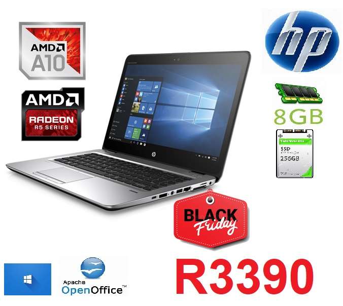 HP Elitebook 745 G4 AMD PRO A10-8703B | 256GB SSD | 8GB | AMD R5 | 14 FHD | W10 PRO