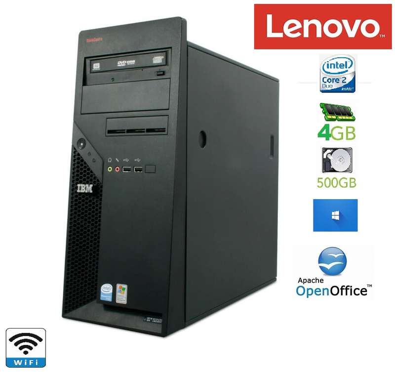 Lenovo ThinkCentre  Intel® Core2 Duo E6700 4 GB DDR3-SDRAM 500 GB Windows 10+wifi