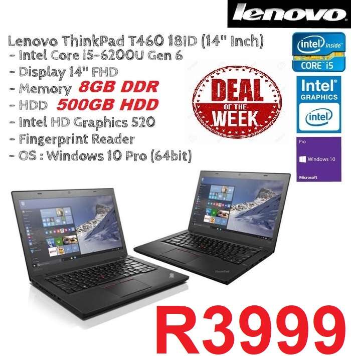 Lenovo Thinkpad T460 Business Laptop - 20JM000CUS (14 HD Dipslay, Intel Core i5-6200U 2.30GHz, 8GB D