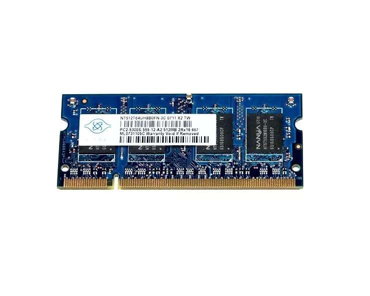 512ddr2 - Nanya PC2-4200 512 MB SO-DIMM 533 MHz DDR2 SDRAM Memory (NT512T64UH8A1FN-37B)