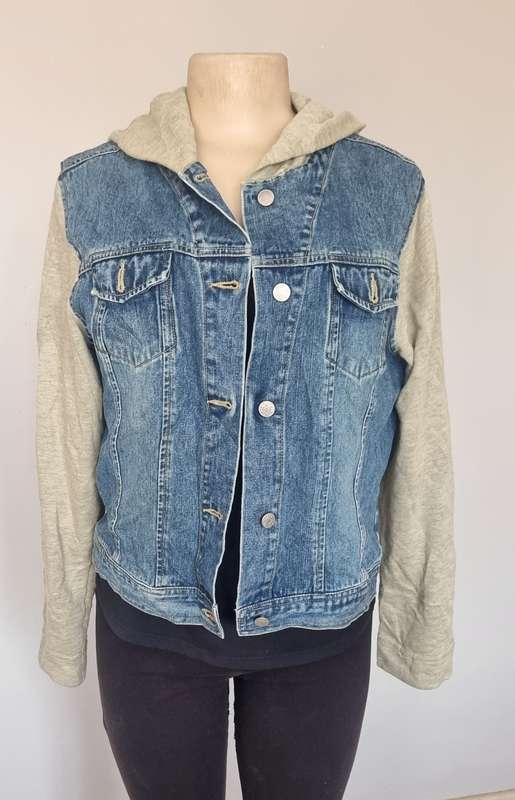 Denim jacket with hood