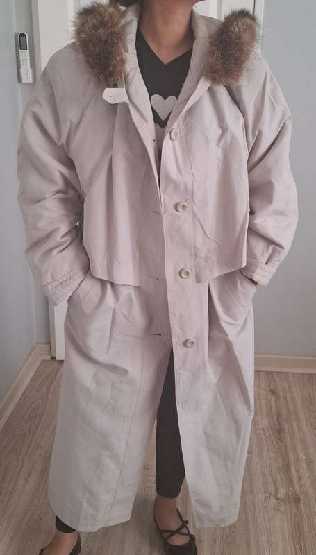 Beige Winter trench coat ....size 2XL