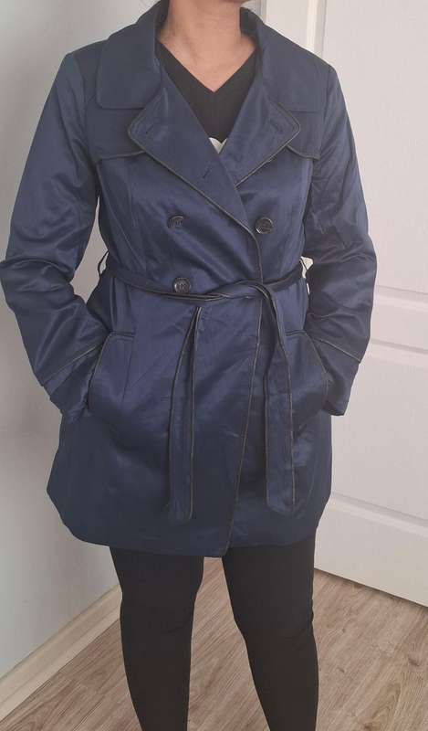 Navy Winter Trench coat  ....size Large