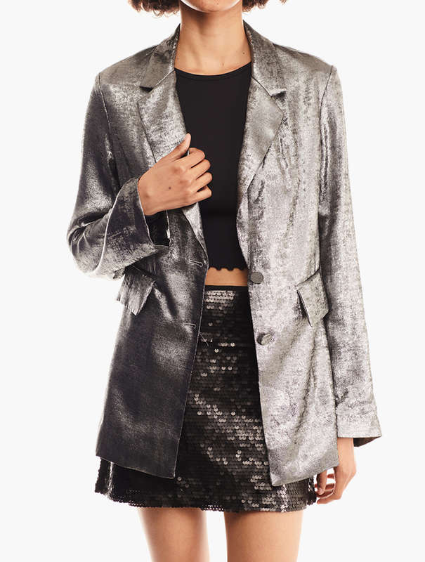 Classic metallic silver blazer