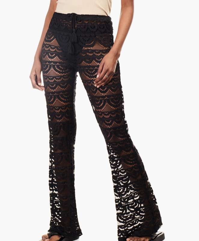 Black Lace Bell Pants