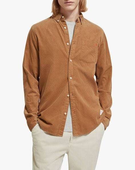 Brown regular fit jacket