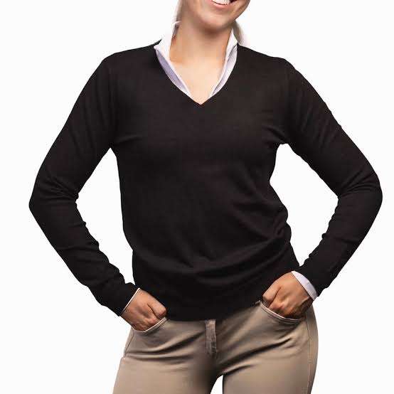 Cozy black v neck jersey ..size SMALL