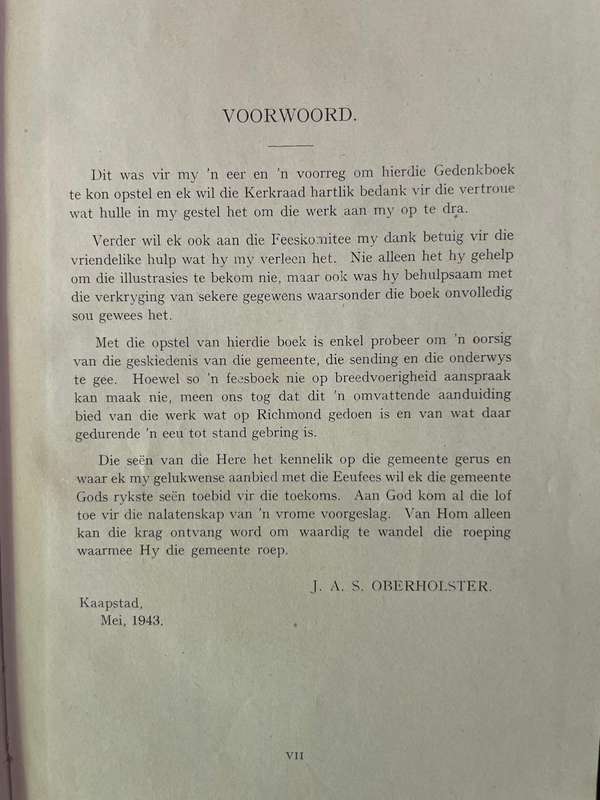 EEUFEES GEDENKBOEK N.G. GEMEENTE RICHMOND, K.P.