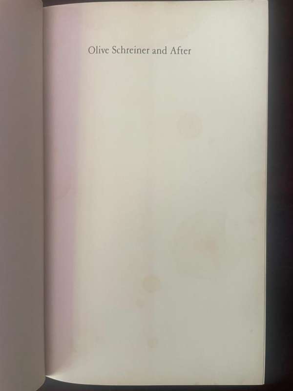 OLIVE SCHREINER AND AFTER,  Essays on Southern African Literature in honour of Guy Butler