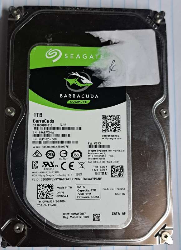 Seagate 1TB SATA PC Harddrive