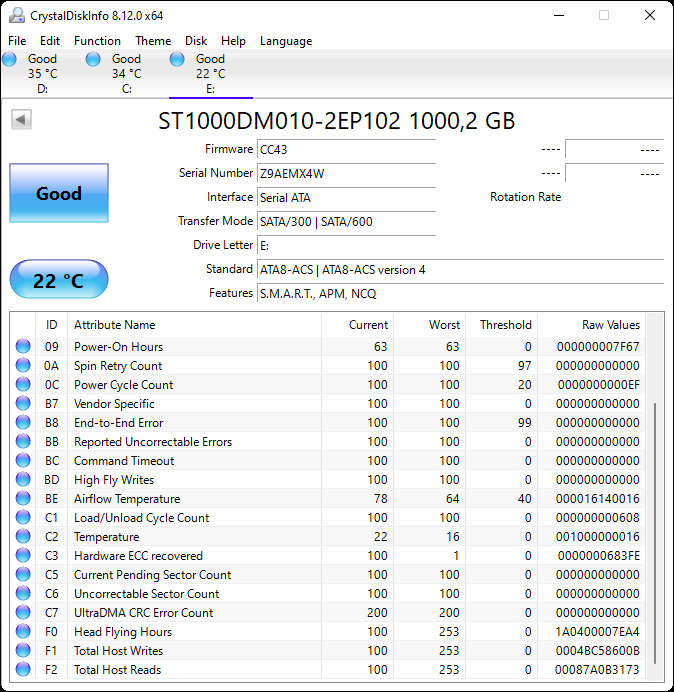 Seagate 1TB SATA PC Harddrive