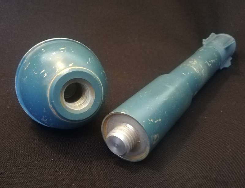 SADF Practice Rifle Grenade,Fins Damaged, Totally Inert, No overseas postage.