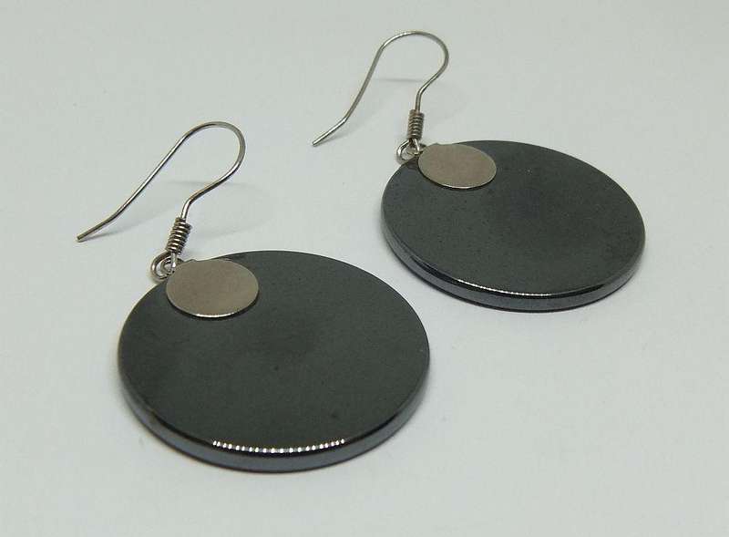 UNDER R100 - Collectable - Vintage new Hematite stone earrings