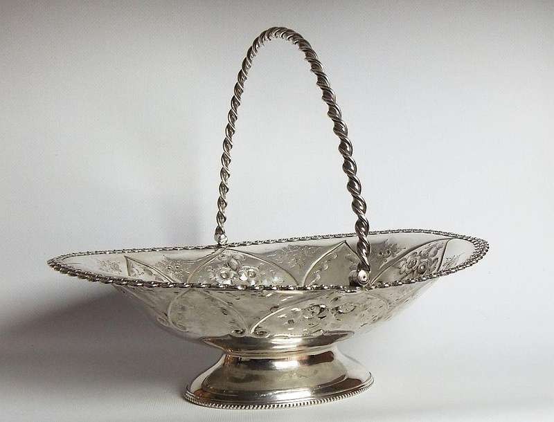 A large Victorian silverplate fruit basket