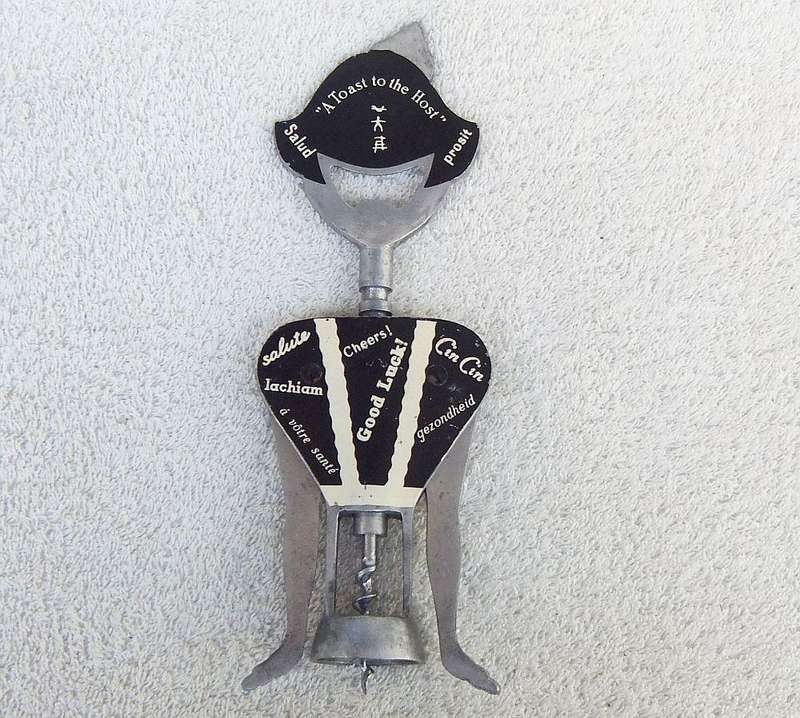 A vintage 1950`s Barmaid corkscrew with bottle opener