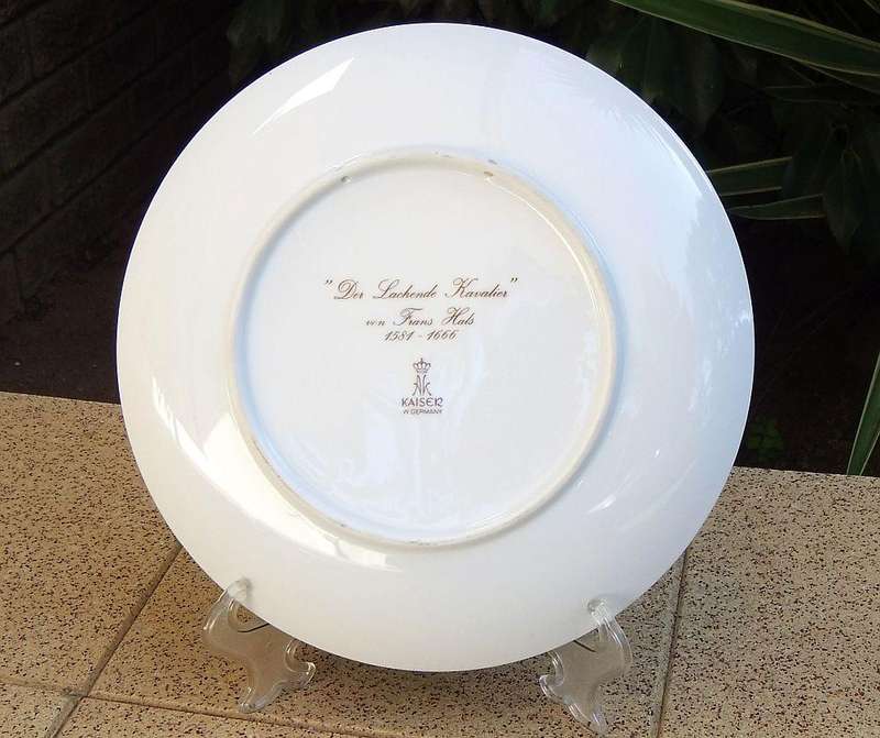 A vintage German made porcelain display plate by Kaiser depicting an image of Frans Hals