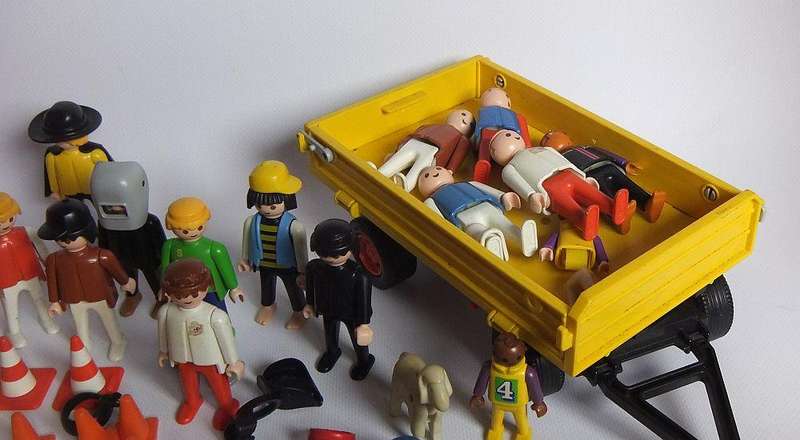 More than 70 pieces of vintage Playmobil toys , figures and accessories