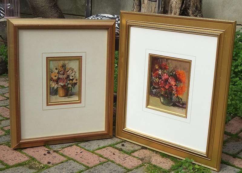 Two original professionally framed oil on board paintings by well known SA artist Jan Dingemans