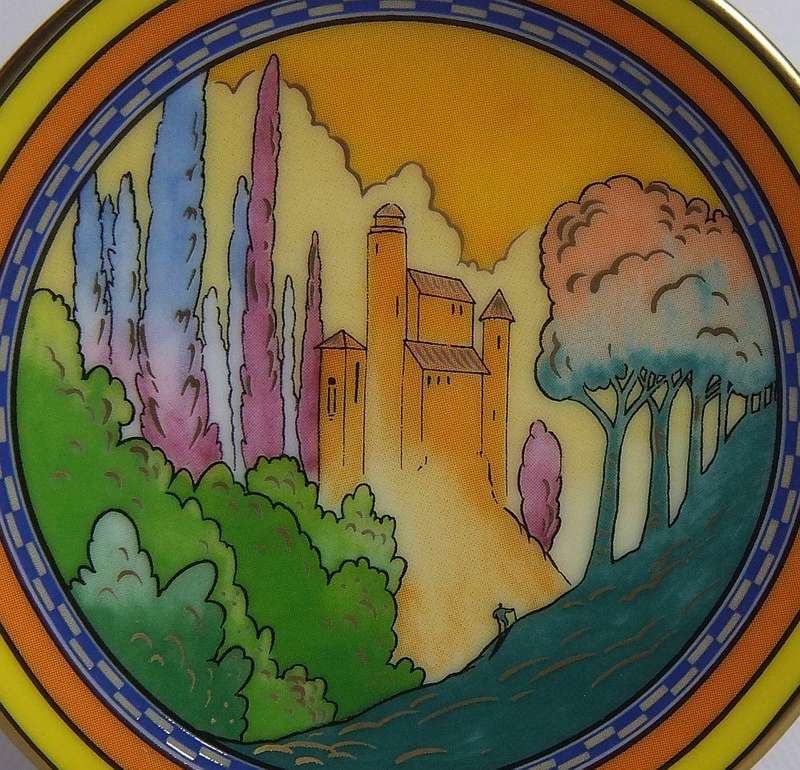 A Royal Worcester commemorative miniature plate - The Art Deco Collection titled castles in the air