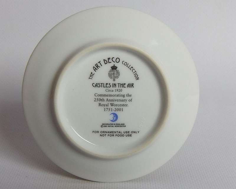 A Royal Worcester commemorative miniature plate - The Art Deco Collection titled castles in the air