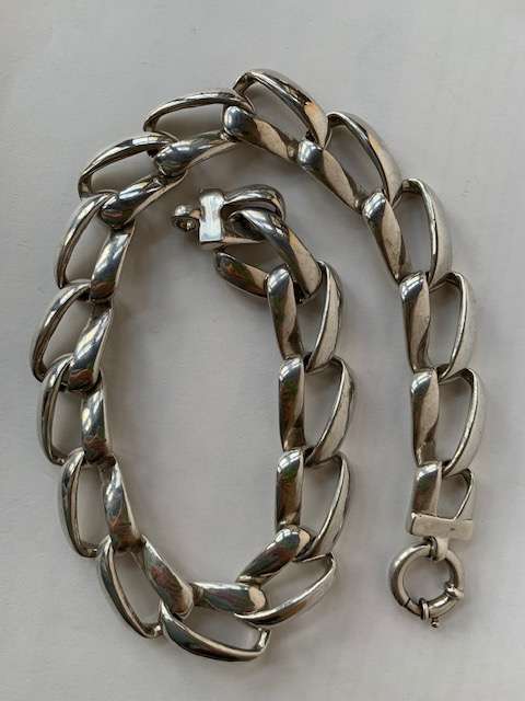 Sterling Silver 925 Flat link Necklace