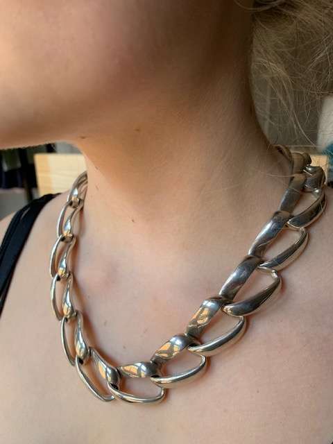 Sterling Silver 925 Flat link Necklace