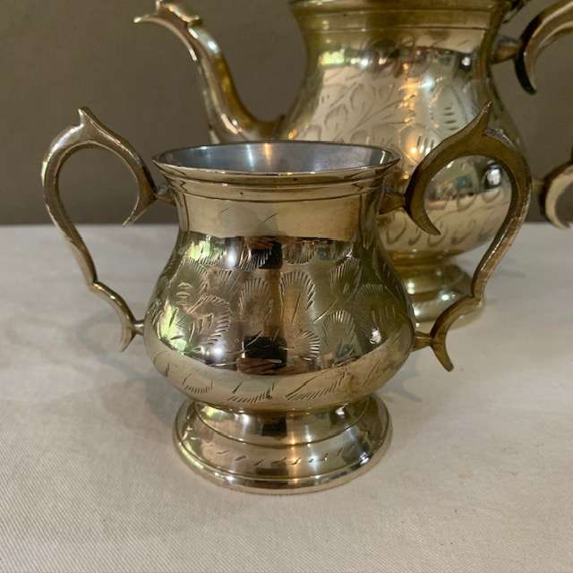 Brass Tea pot and Sugar bowl