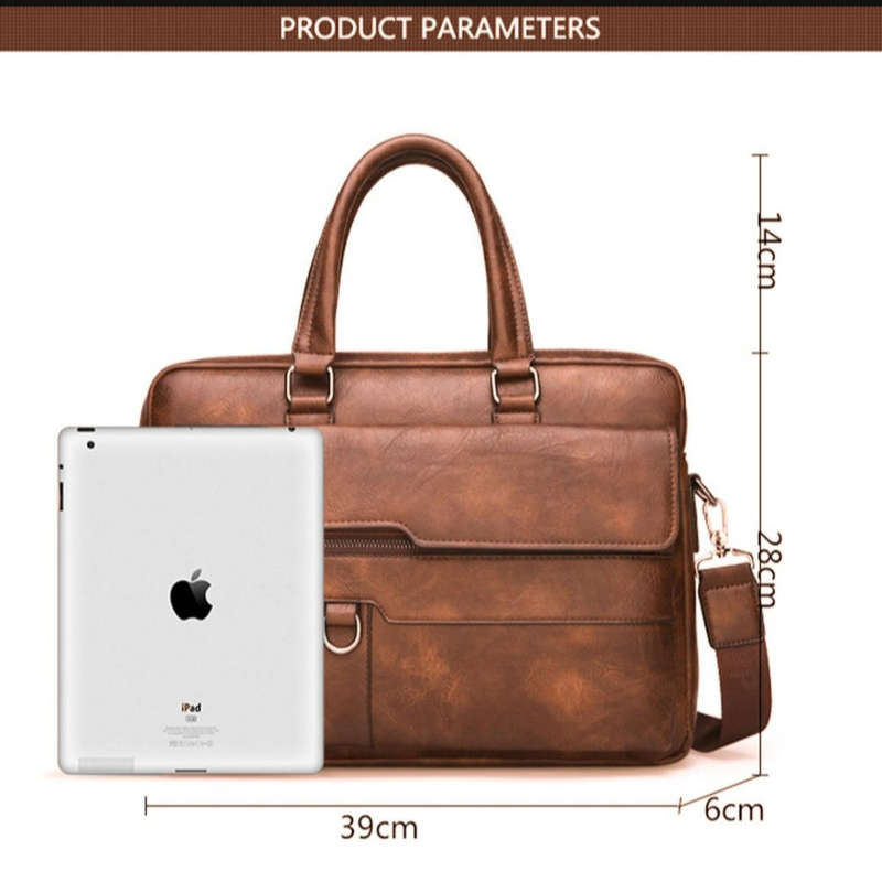 Men Laptop Bag Case Business Briefcase Satchel PU Leather Shoulder Bag