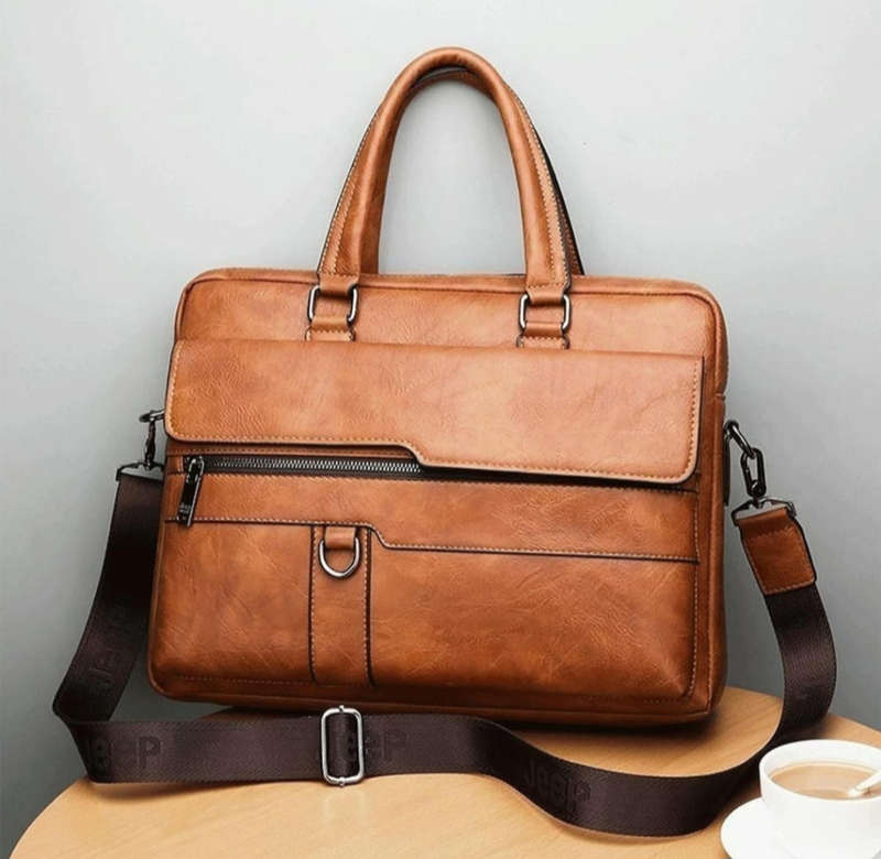 Men Laptop Bag Case Business Briefcase Satchel PU Leather Shoulder Bag