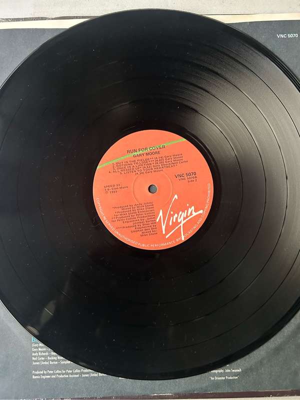 GARY MOORE - RUN FOR COVER LP VINYL