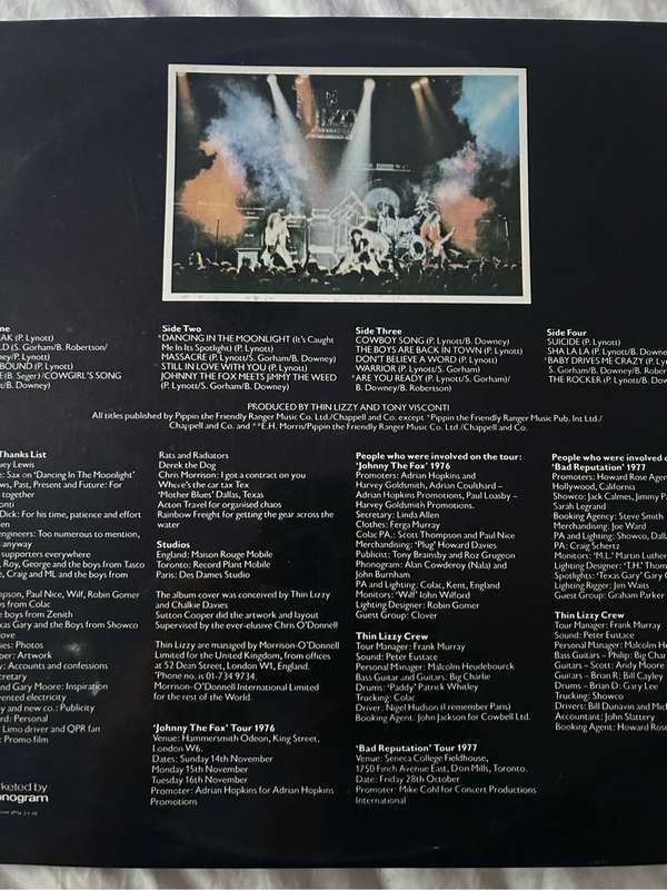 THIN LIZZY - LIVE AND DANGEROUS 2LP VINYL