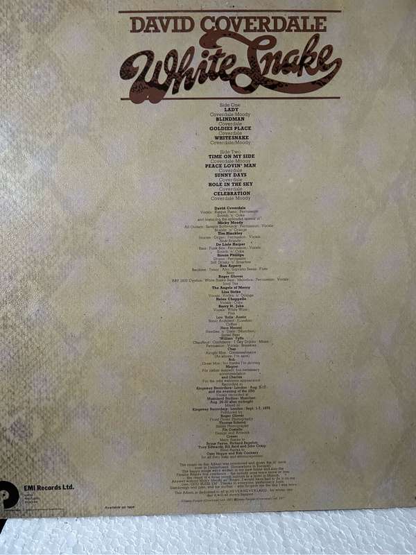 DAVID COVERDALE - WHITE SNAKE LP VINYL