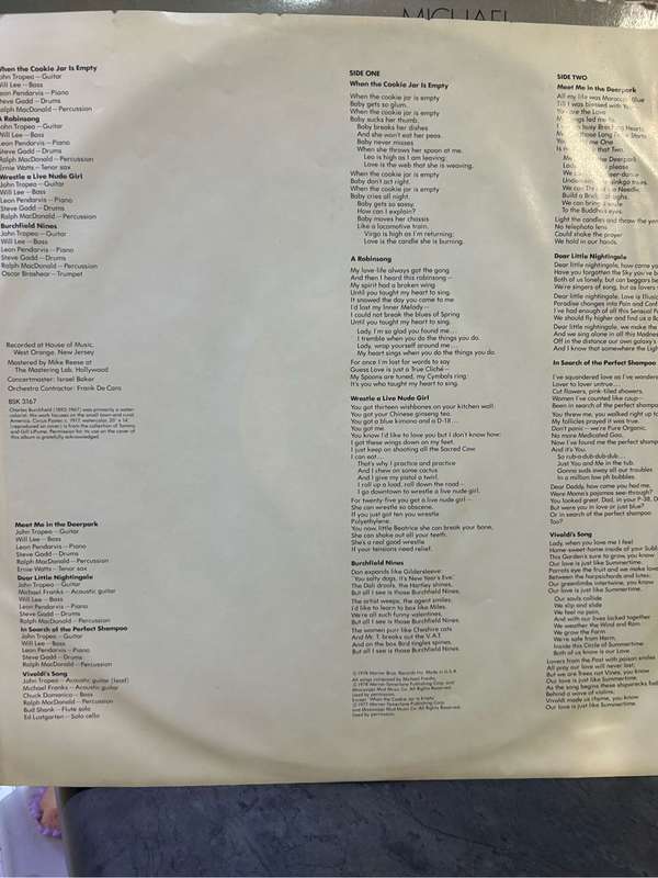 MICHAEL FRANKS - BURCHFIELD NINES LP VINYL