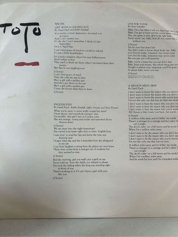 TOTO - TURN BACK  LP VINYL