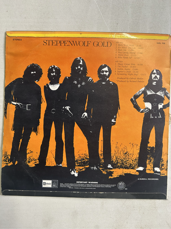 STEPPENWOLF GOLD - THEIR GREAT HITS LP VINYL