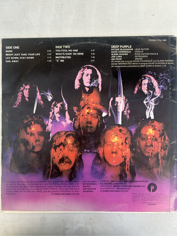 DEEP PURPLE - BURN LP VINYL