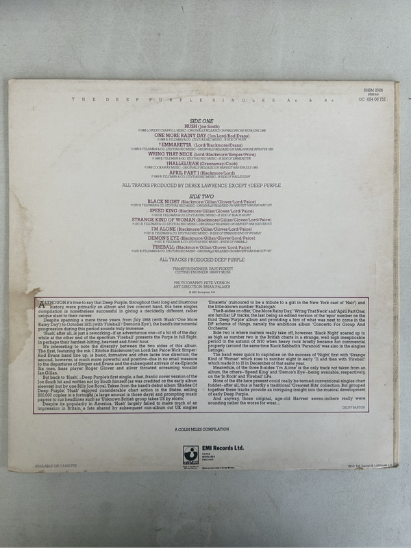 DEEP PURPLE - SINGLES As AND Bs LP VINYL