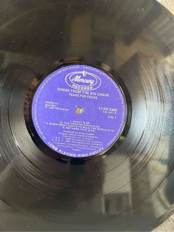 TEARS FOR FEARS -SONGS FROM THE BIF CHAIR LP VINYL