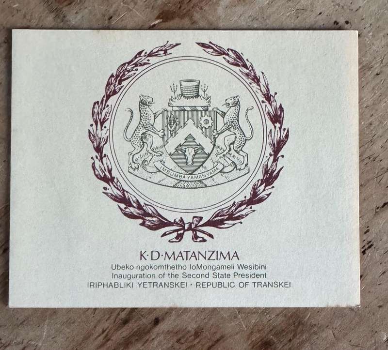 TRANSKEI COMMEMORATIVE CARD