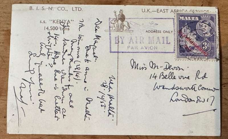 Postcard - S.S. kenya Ship