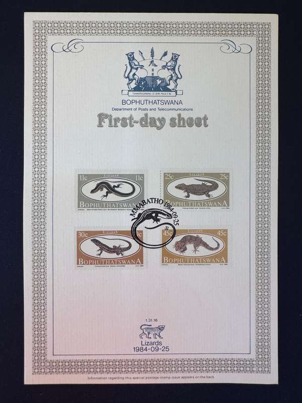 Bophutatswana First Day Sheets